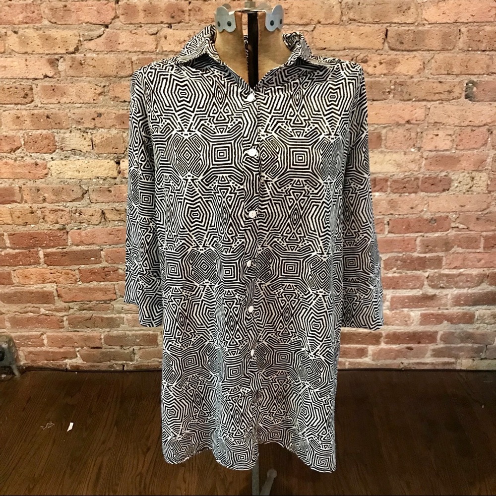 Black and White Print BooHoo Dress Size 12